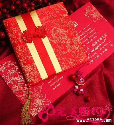 中式流行元素结婚请柬 浓浓的中国风情